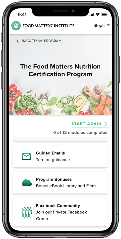 The Food Matters Nutrition Certification Overview