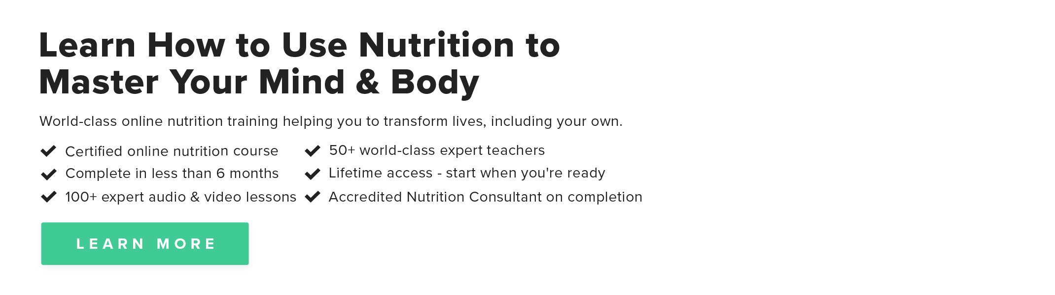 Learn How to Use Nutrition to Master Your Mind & Body