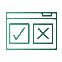 Complete a multiple choice quiz at the end of each module (retake as many times as you need).