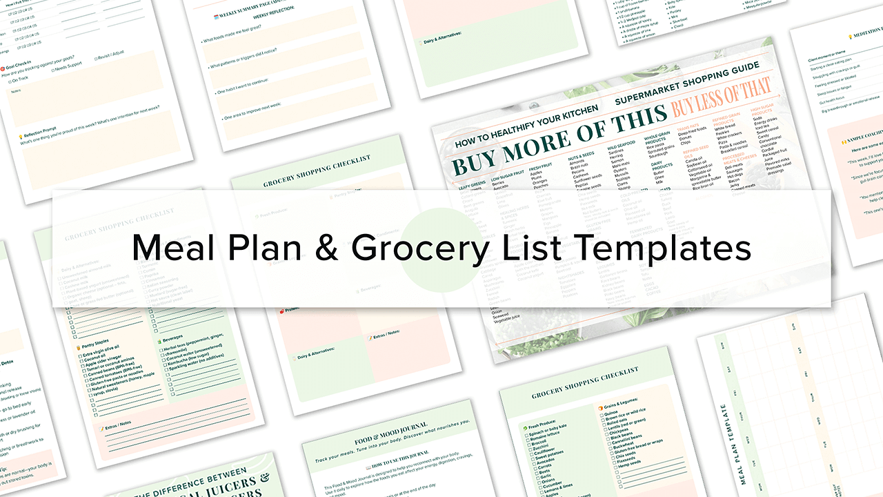 Meal Plan & Grocery List Templates